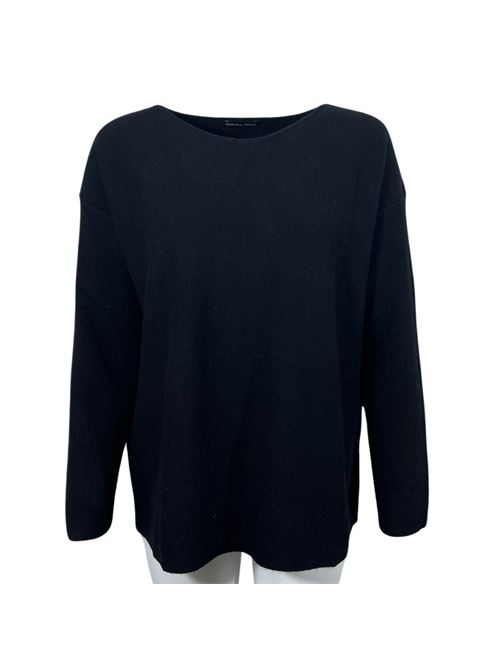 WOMEN'S BLACK BOAT NECK SWEATER ESSENTIEL STUDIO | LMD033NERO